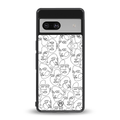 many faces white back phone cover | glass case for Google Pixel 7