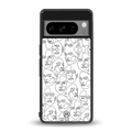 many faces white back phone cover | glass case for google pixel 8 pro