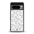 many faces white back phone cover | glass case for google pixel 8 pro