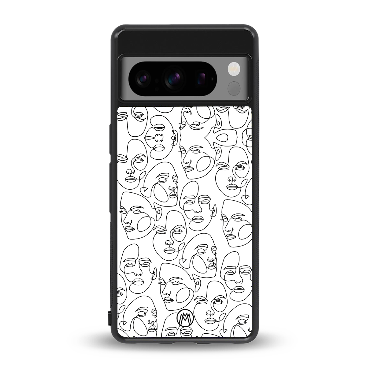 many faces white back phone cover | glass case for google pixel 8 pro