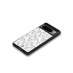 many faces white back phone cover | glass case for google pixel 8 pro