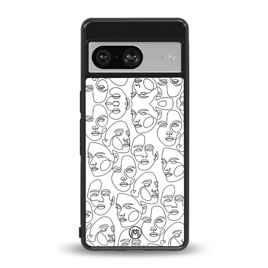 many faces white back phone cover | glass case for Google Pixel 8