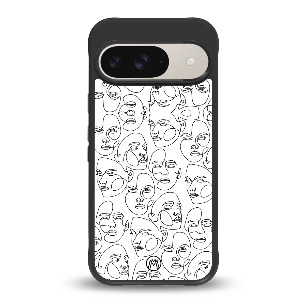 many faces white back phone cover | glass case for google pixel 9