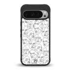 many faces white back phone cover | glass case for google pixel 9 pro