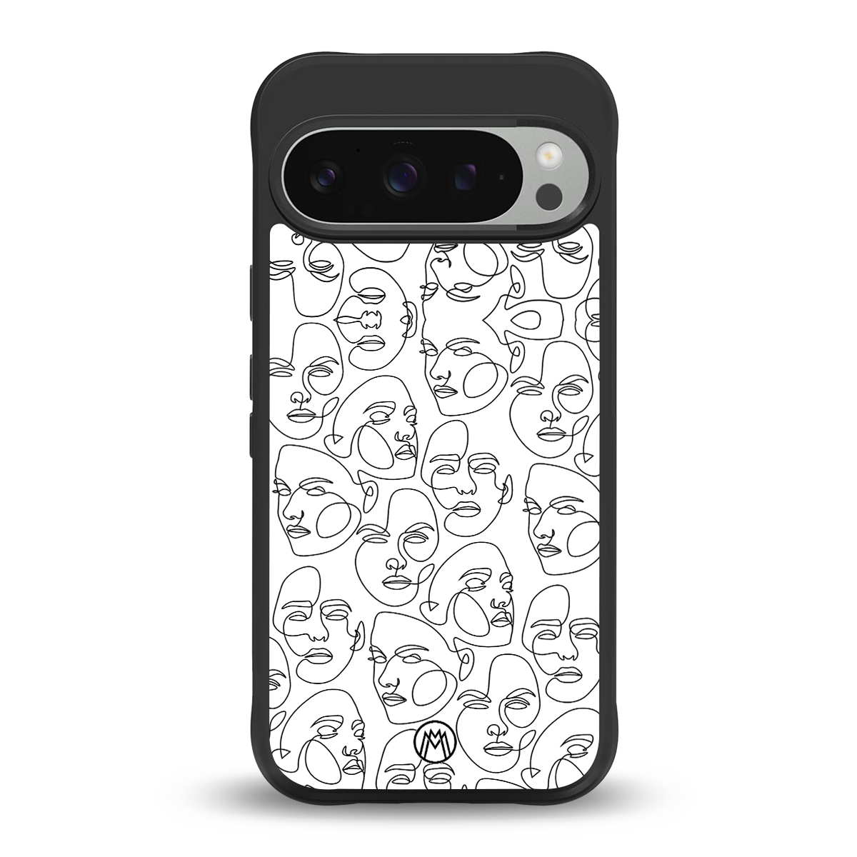 many faces white back phone cover | glass case for google pixel 9 pro xl