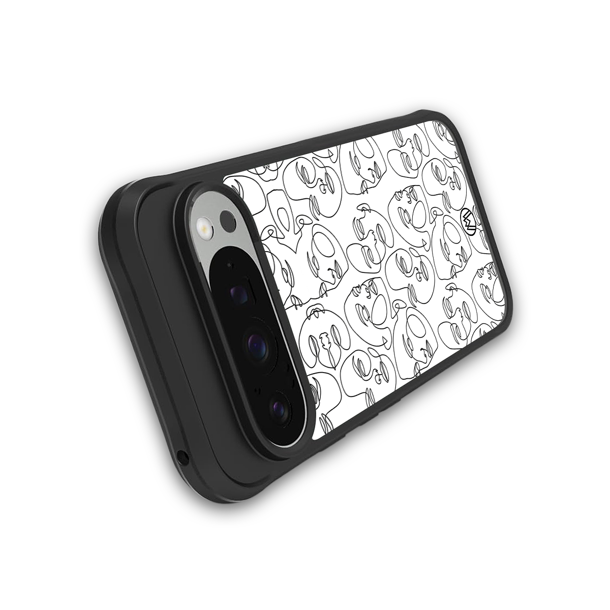 many faces white back phone cover | glass case for google pixel 9 pro