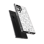 many faces white back phone cover | glass case for samsung galaxy s23 ultra