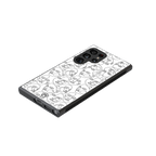 many faces white back phone cover | glass case for samsung galaxy s23 ultra