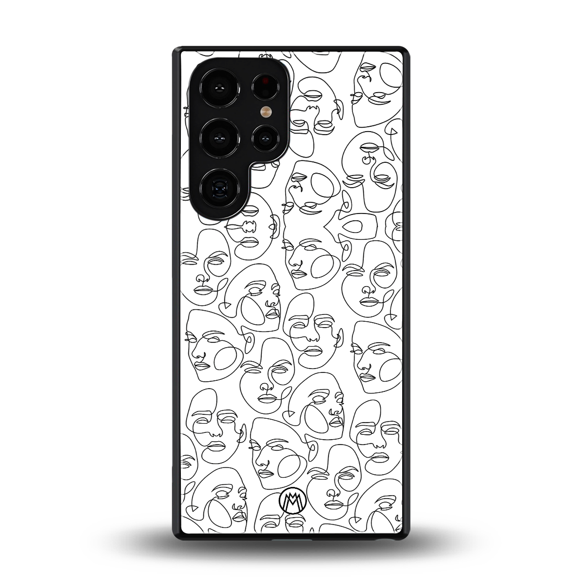 many faces white back phone cover | glass case for samsung galaxy s25 ultra