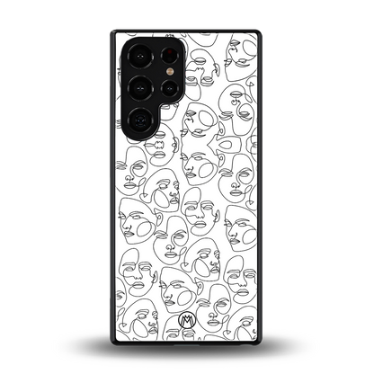 many faces white back phone cover | glass case for samsung galaxy s25 ultra
