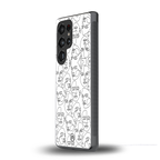 many faces white back phone cover | glass case for samsung galaxy s25 ultra