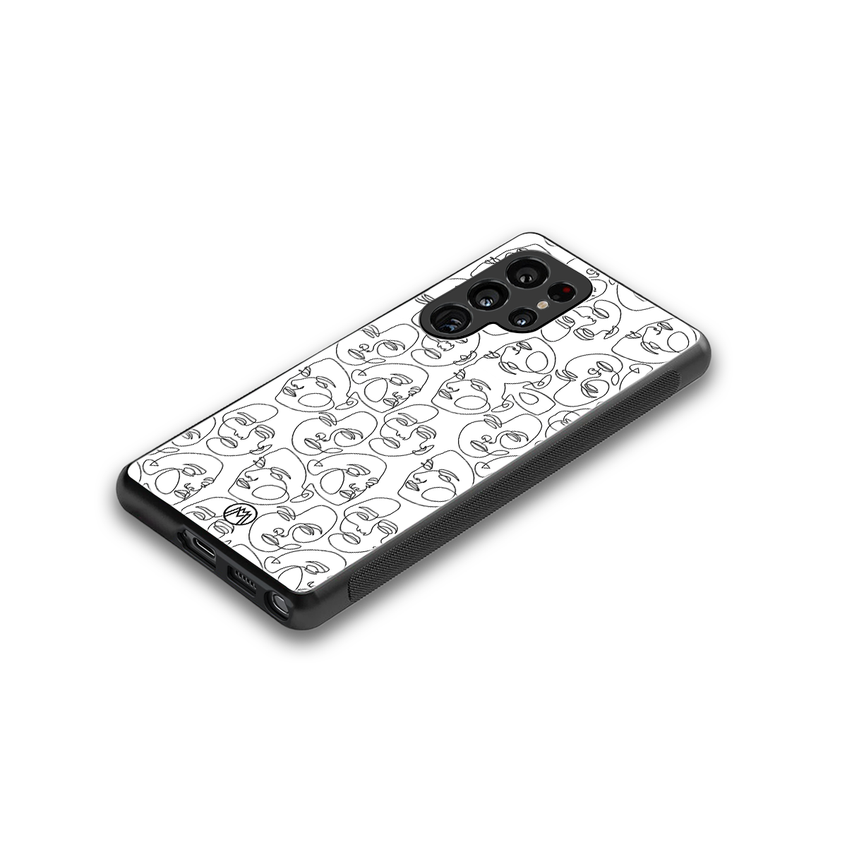 many faces white back phone cover | glass case for samsung galaxy s25 ultra