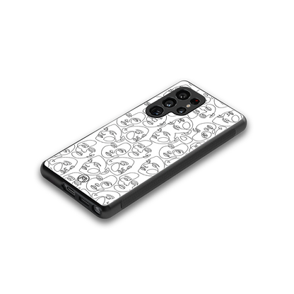 many faces white back phone cover | glass case for samsung galaxy s25 ultra