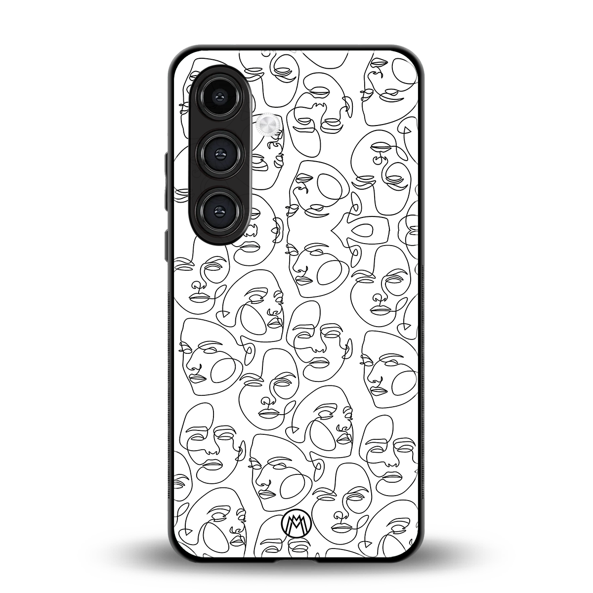 many faces white back phone cover | glass case for samsung galaxy s23 plus