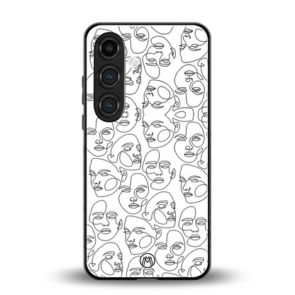 many faces white back phone cover | glass case for samsung galaxy s23 plus