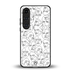 many faces white back phone cover | glass case for samsung galaxy s25