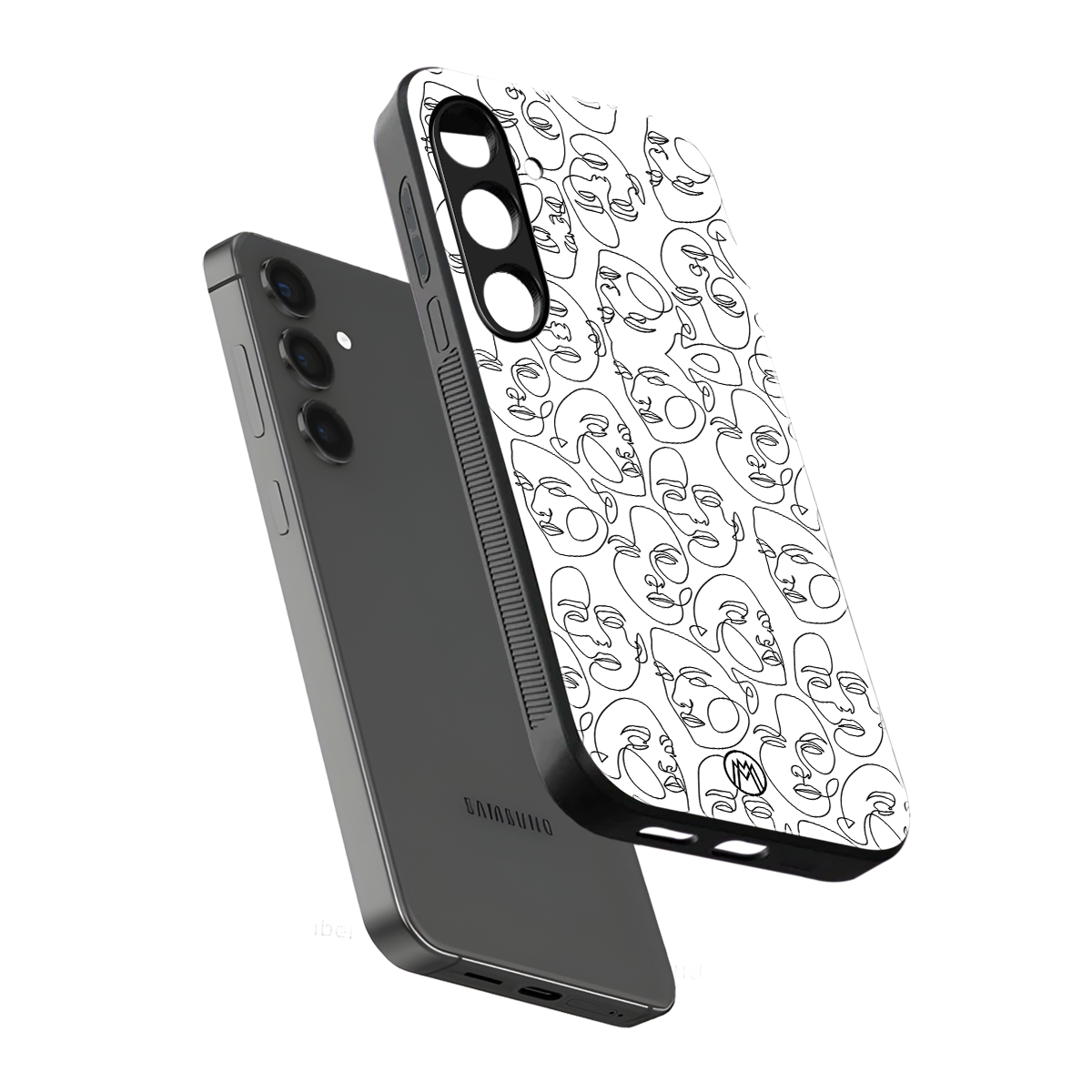 many faces white back phone cover | glass case for samsung galaxy s23 plus