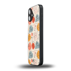 many faces yellow back phone cover | glass case for iphone 16 plus