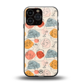 many faces yellow back phone cover | glass case for iphone 16 pro max