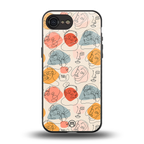 many faces yellow back phone cover | glass case for iphone 16e