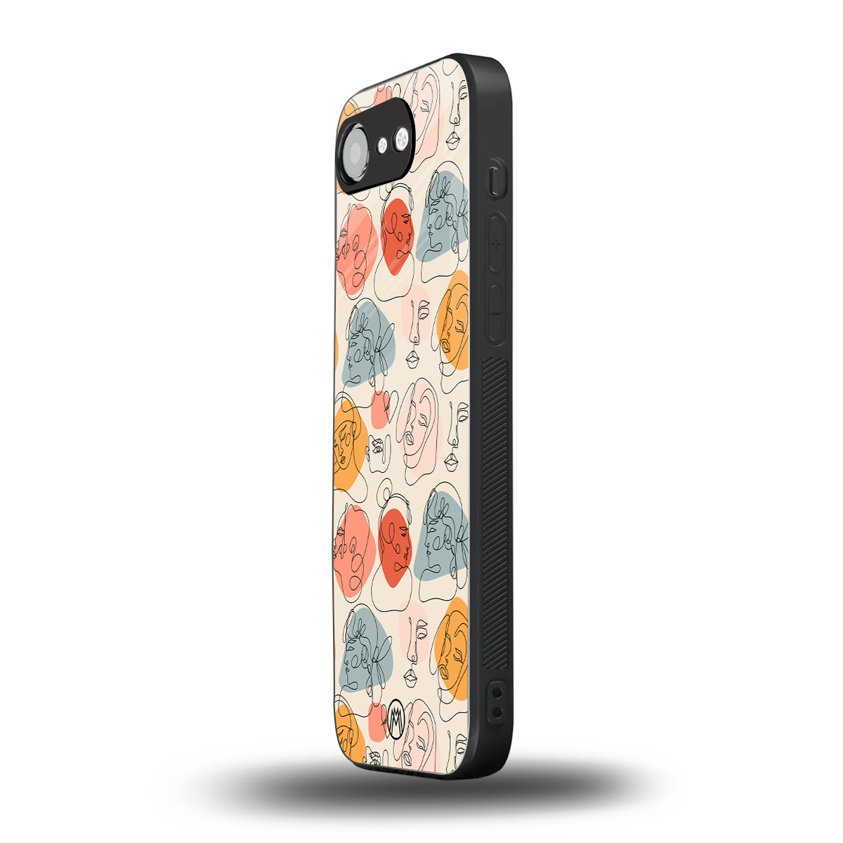 many faces yellow back phone cover | glass case for iphone 16e