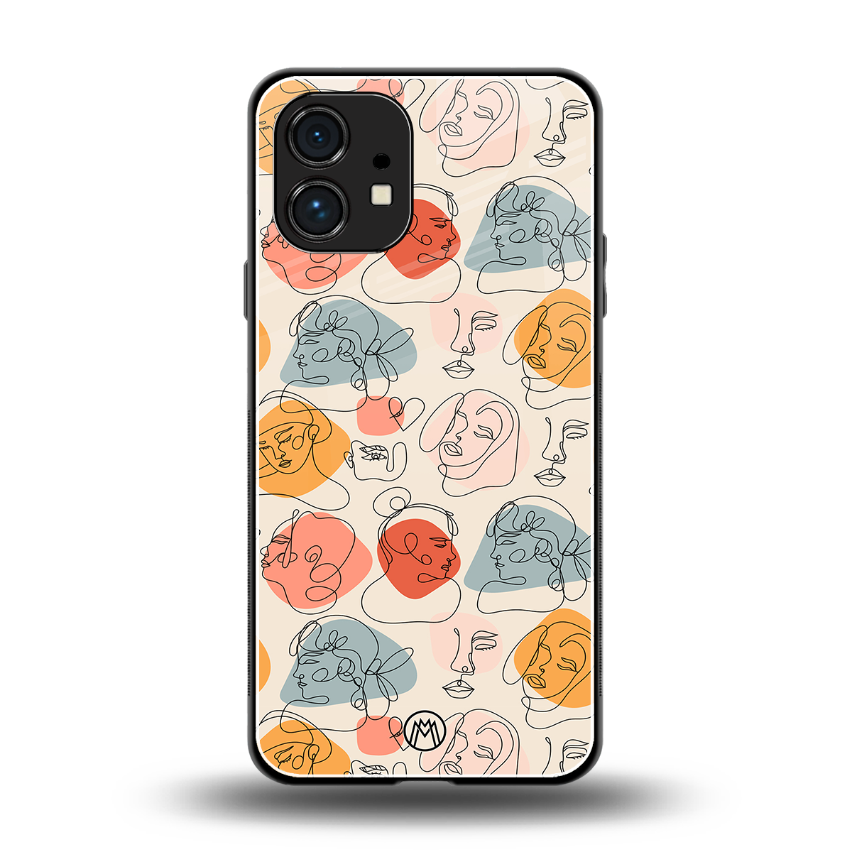 many faces yellow back phone cover | glass case for nothing phone 1
