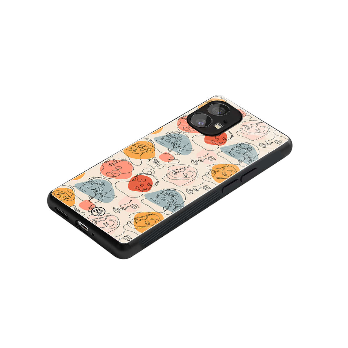 many faces yellow back phone cover | glass case for nothing phone 1