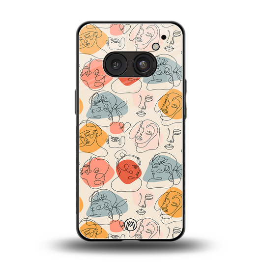 many faces yellow back phone cover | glass case for nothing phone 2a
