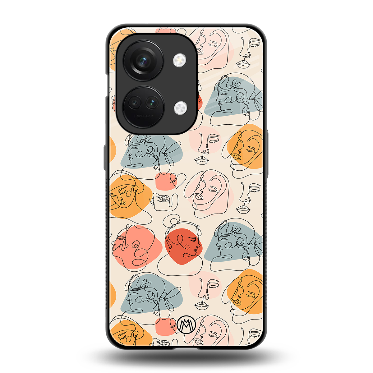 many faces yellow back phone cover | glass case for oneplus nord 3