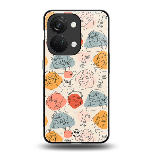 many faces yellow back phone cover | glass case for oneplus nord 3