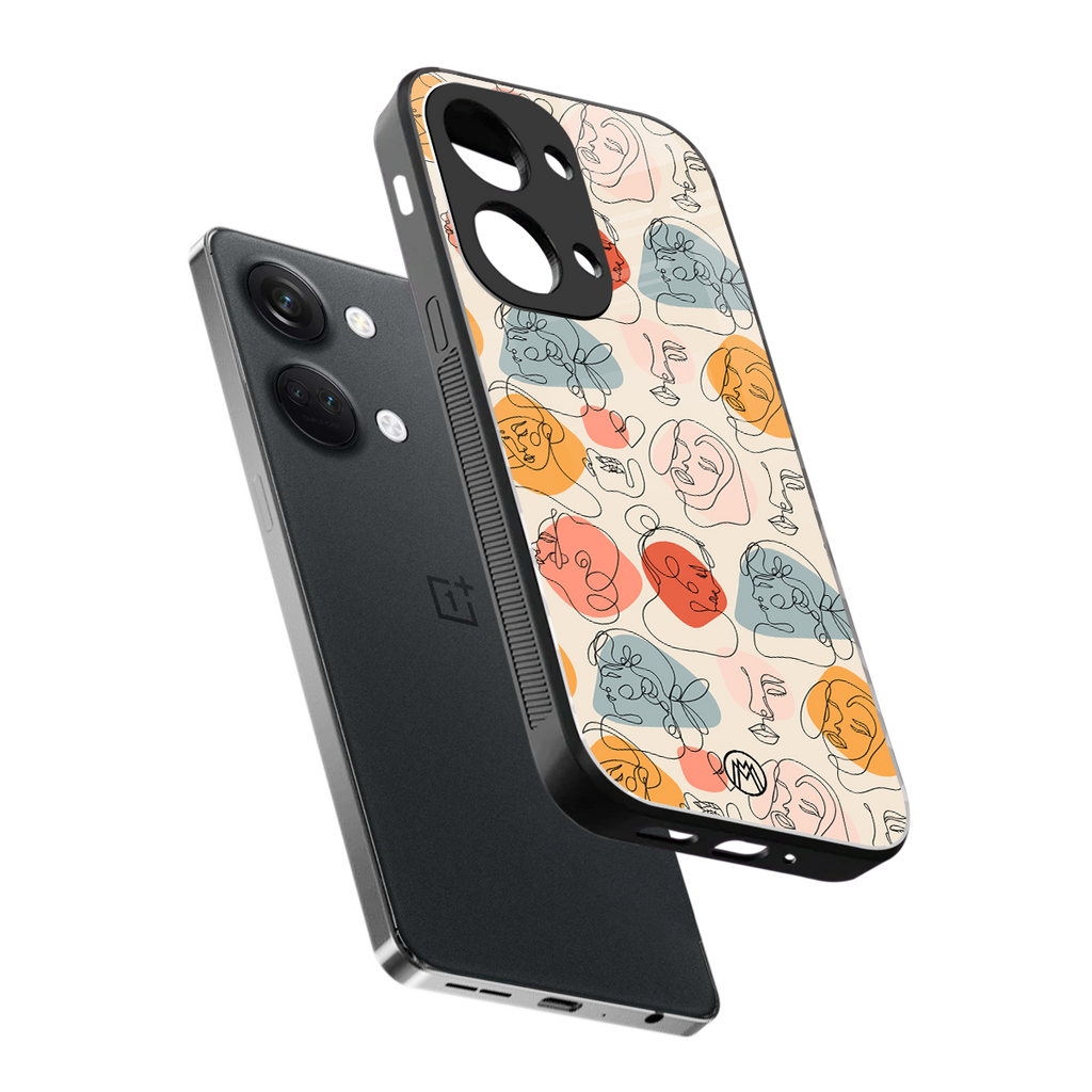 many faces yellow back phone cover | glass case for oneplus nord 3