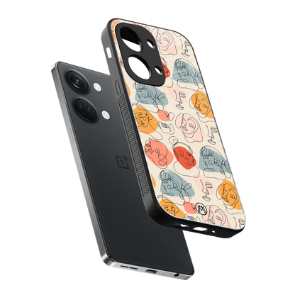 many faces yellow back phone cover | glass case for oneplus nord 3
