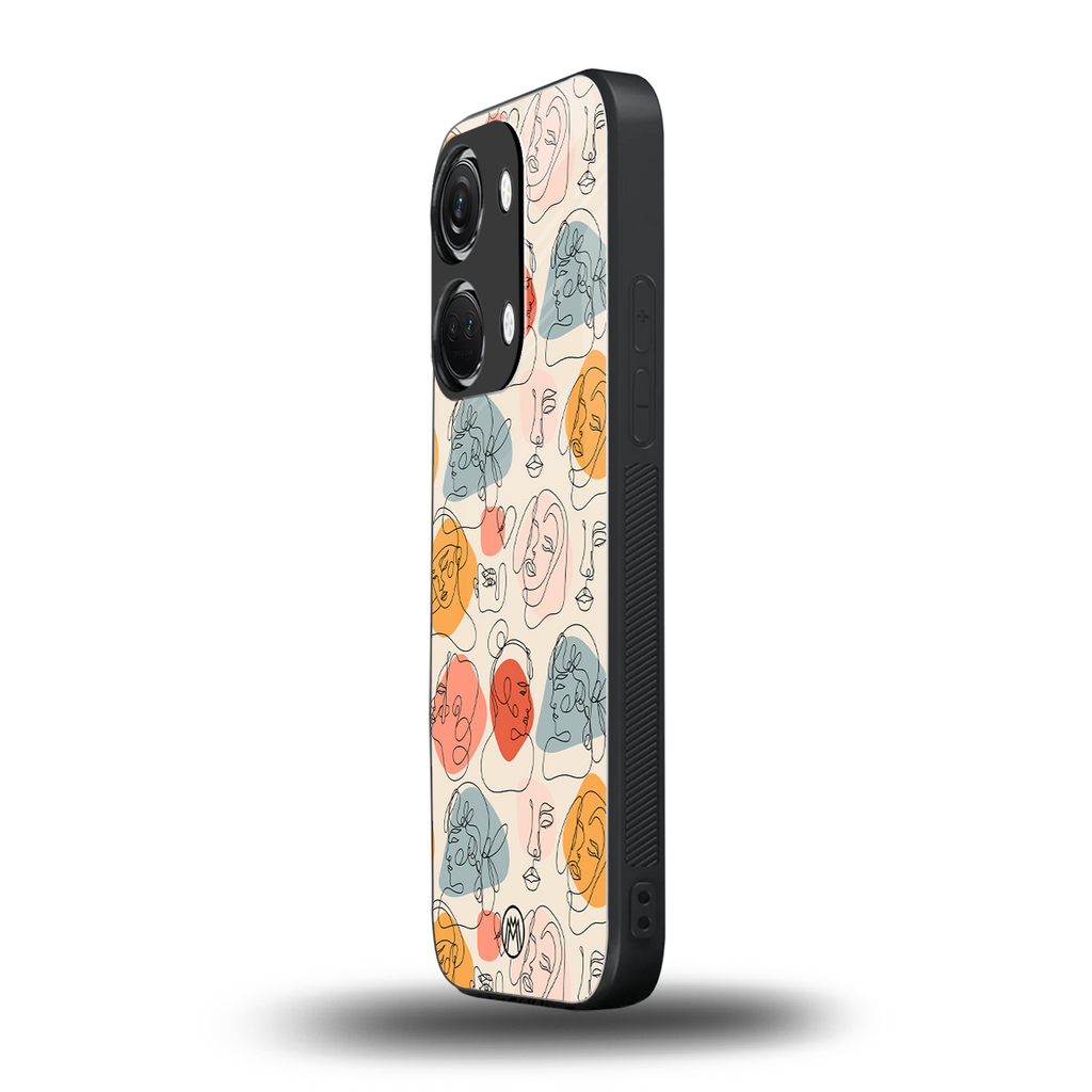 many faces yellow back phone cover | glass case for oneplus nord 3