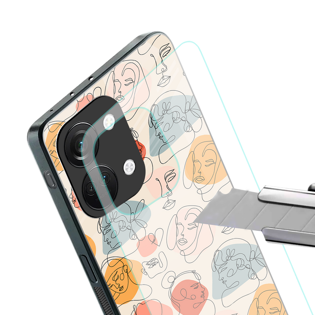 many faces yellow back phone cover | glass case for oneplus nord 3