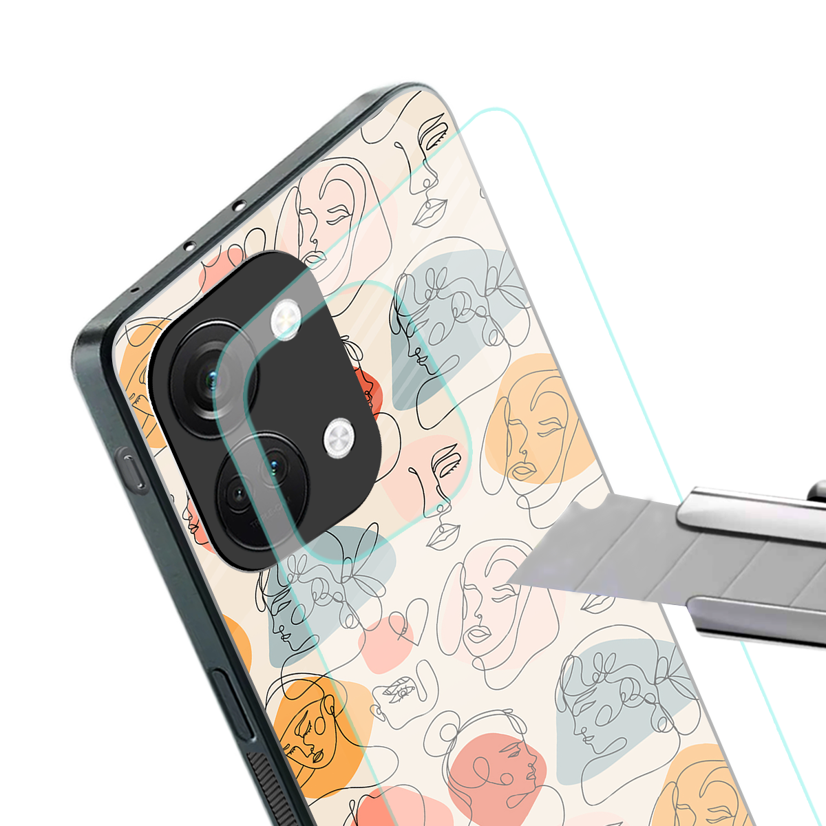 many faces yellow back phone cover | glass case for oneplus nord 3