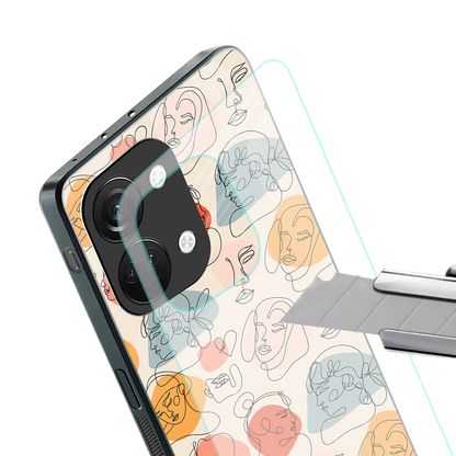 many faces yellow back phone cover | glass case for oneplus nord 3