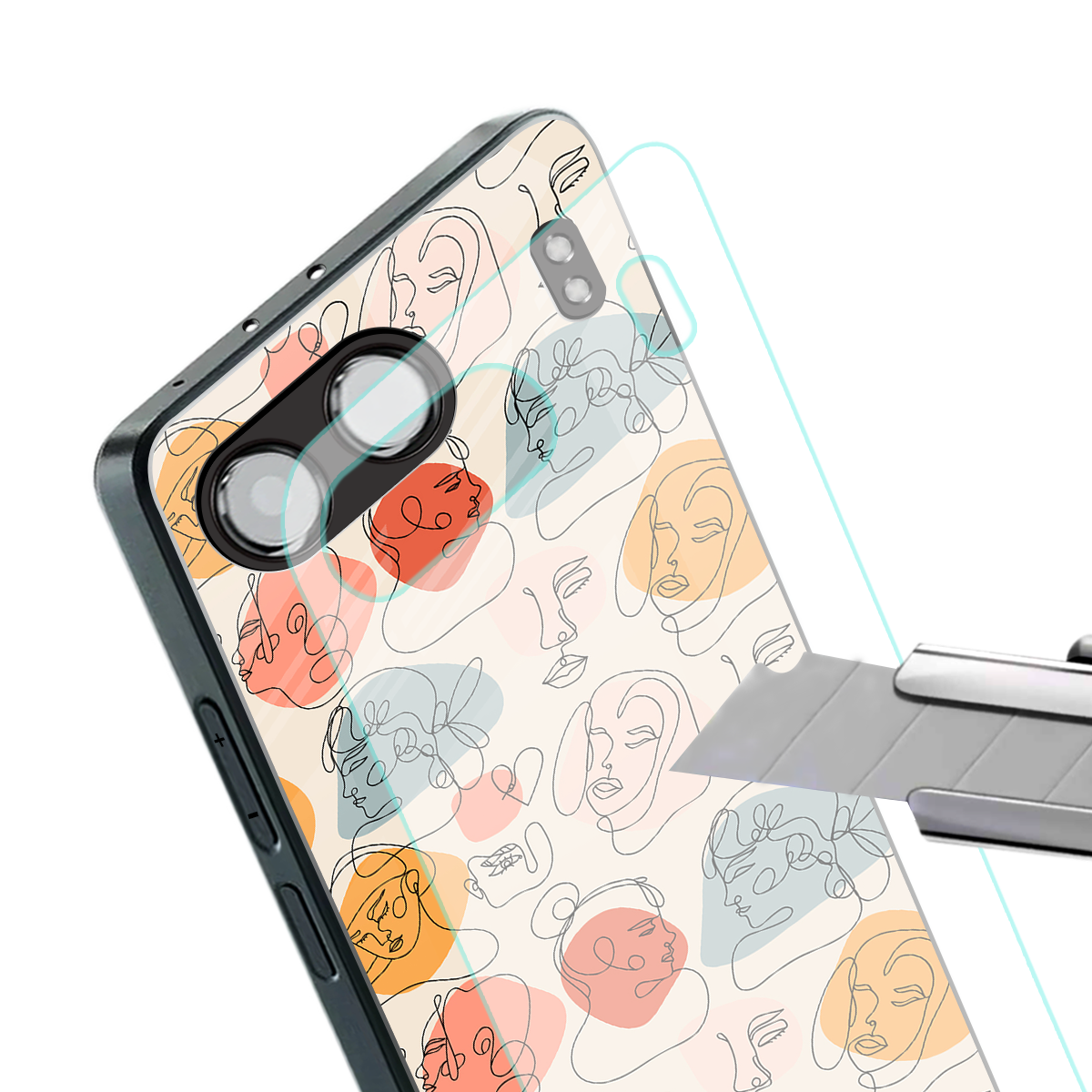many faces yellow back phone cover | glass case for oneplus nord 4
