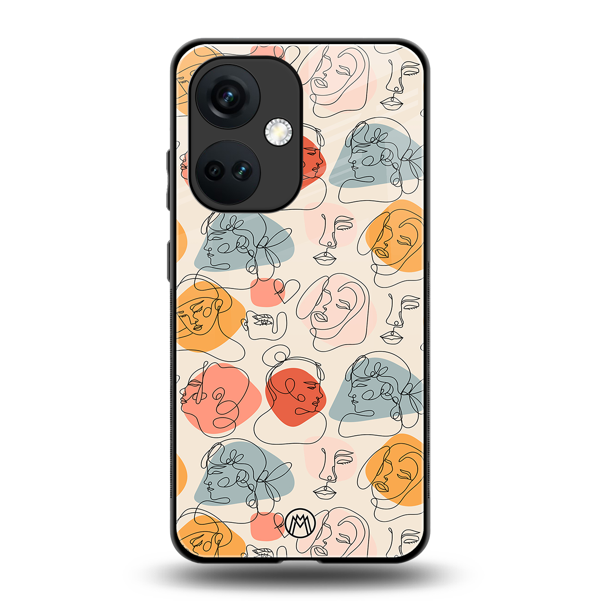 many faces yellow back phone cover | glass case for oneplus nord ce 3