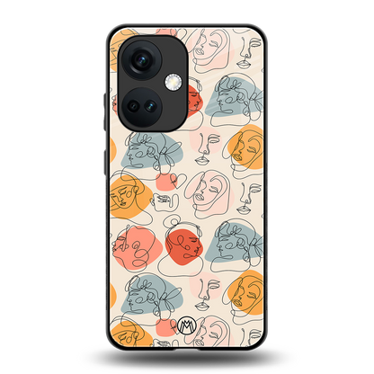 many faces yellow back phone cover | glass case for oneplus nord ce 3