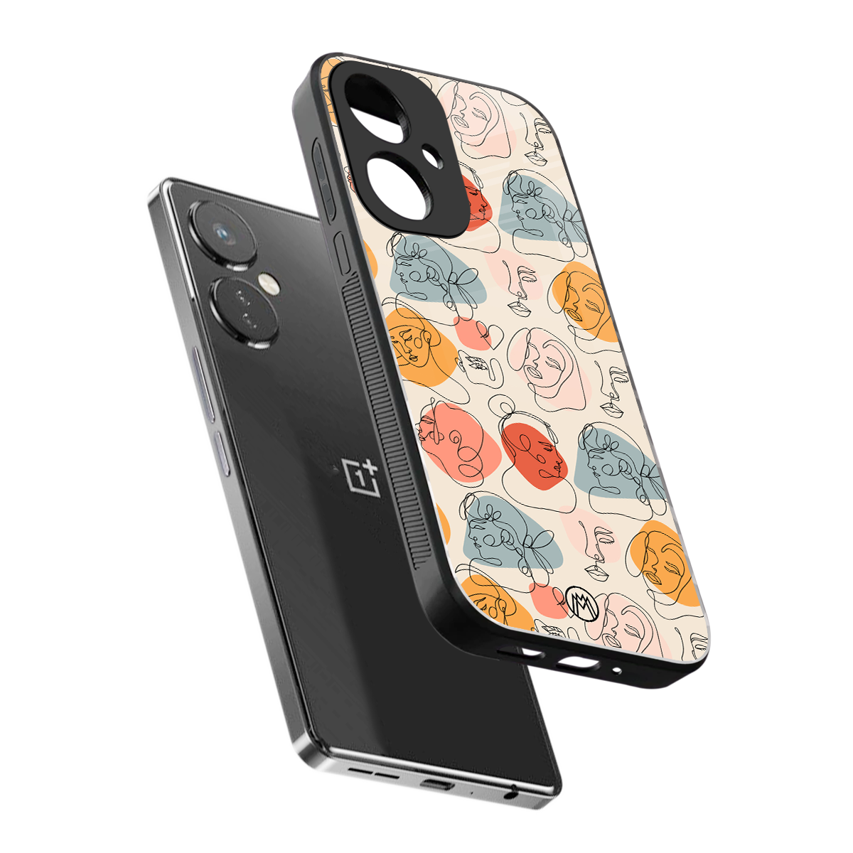 many faces yellow back phone cover | glass case for oneplus nord ce 3