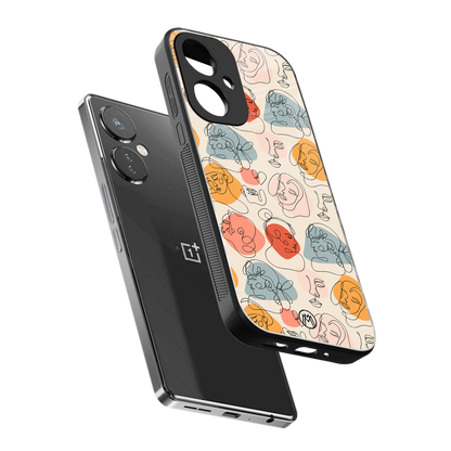 many faces yellow back phone cover | glass case for oneplus nord ce 3