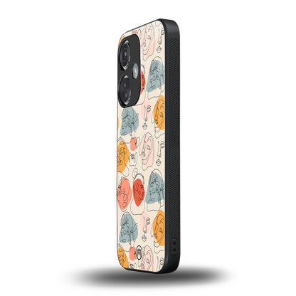 many faces yellow back phone cover | glass case for oneplus nord ce 3