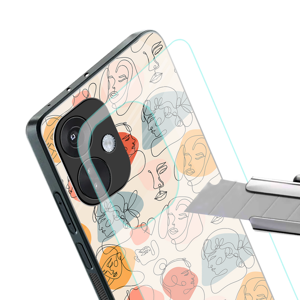 many faces yellow back phone cover | glass case for oneplus nord ce 3