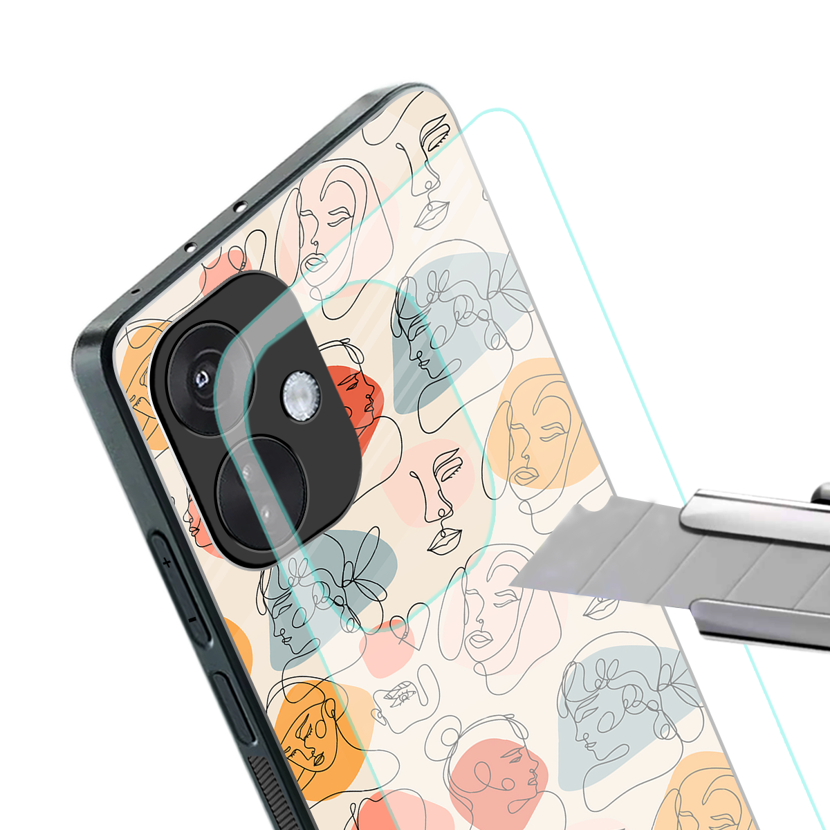 many faces yellow back phone cover | glass case for oneplus nord ce 3