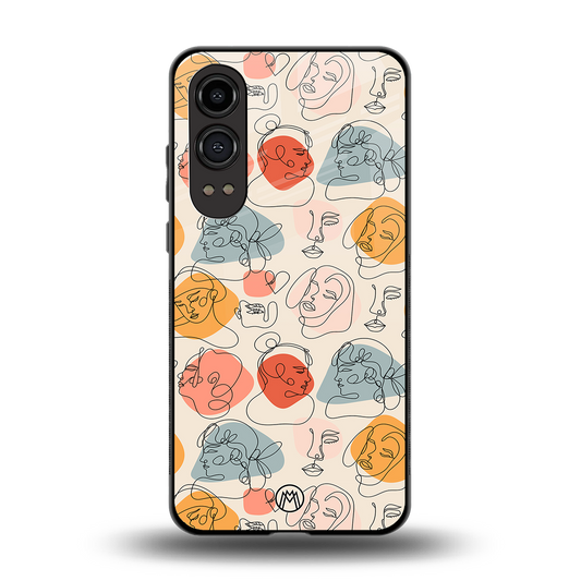 many faces yellow back phone cover | glass case for oneplus nord ce 4 lite