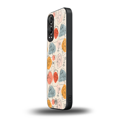 many faces yellow back phone cover | glass case for oneplus nord ce 4 lite