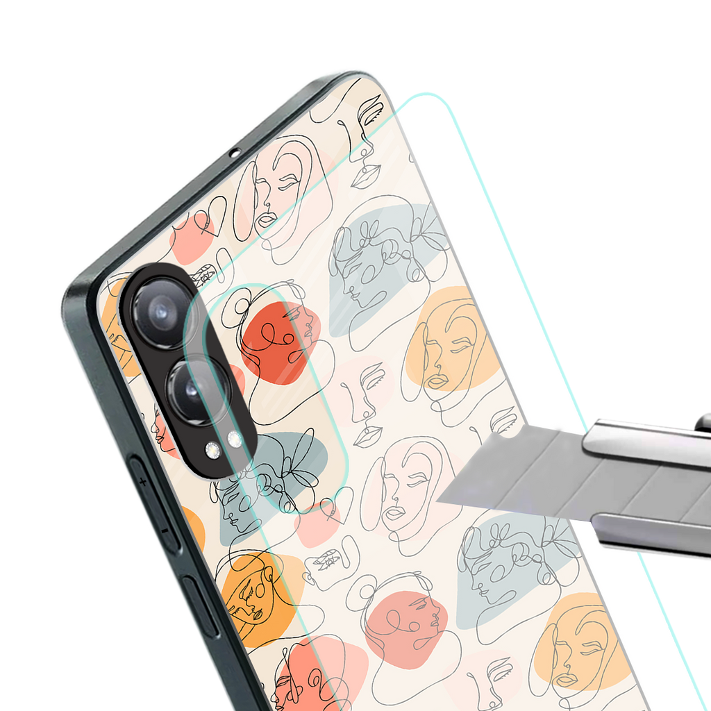many faces yellow back phone cover | glass case for oneplus nord ce 4 lite