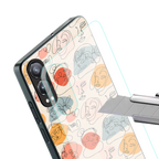 many faces yellow back phone cover | glass case for oneplus nord ce 4 lite