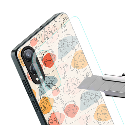 many faces yellow back phone cover | glass case for oneplus nord ce 4 lite