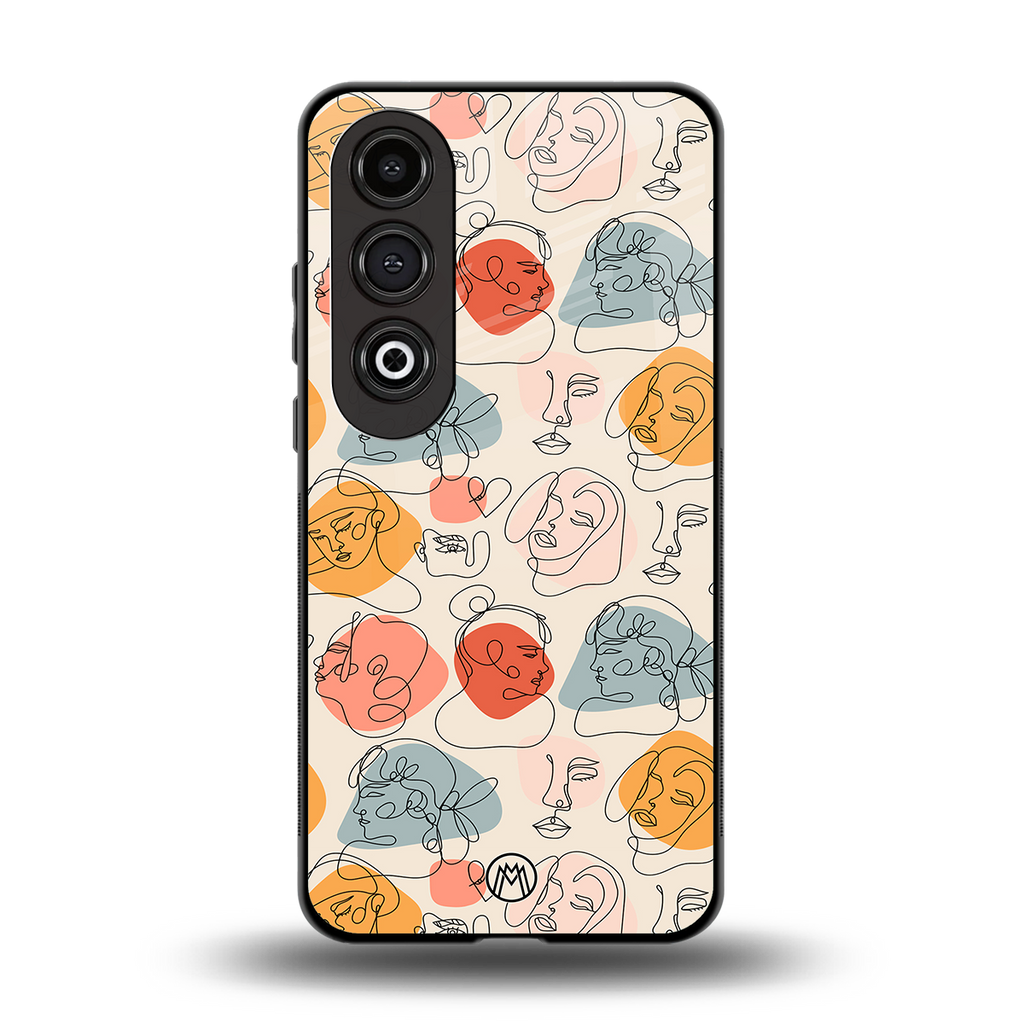 many faces yellow back phone cover | glass case for oneplus nord ce 4